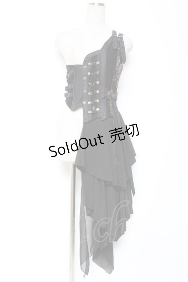 画像1: Ozz oneste / 2WAYアシンメトリーコルセット  黒 Y-26-01-05-069-OO-SK-SZ-ZY (1)