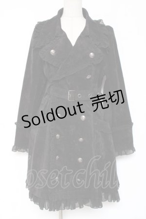 画像: ALGONQUINS / コーディロイWボタンロングジャケット 1 黒 Y-26-01-05-075-AL-JA-SZ-ZY