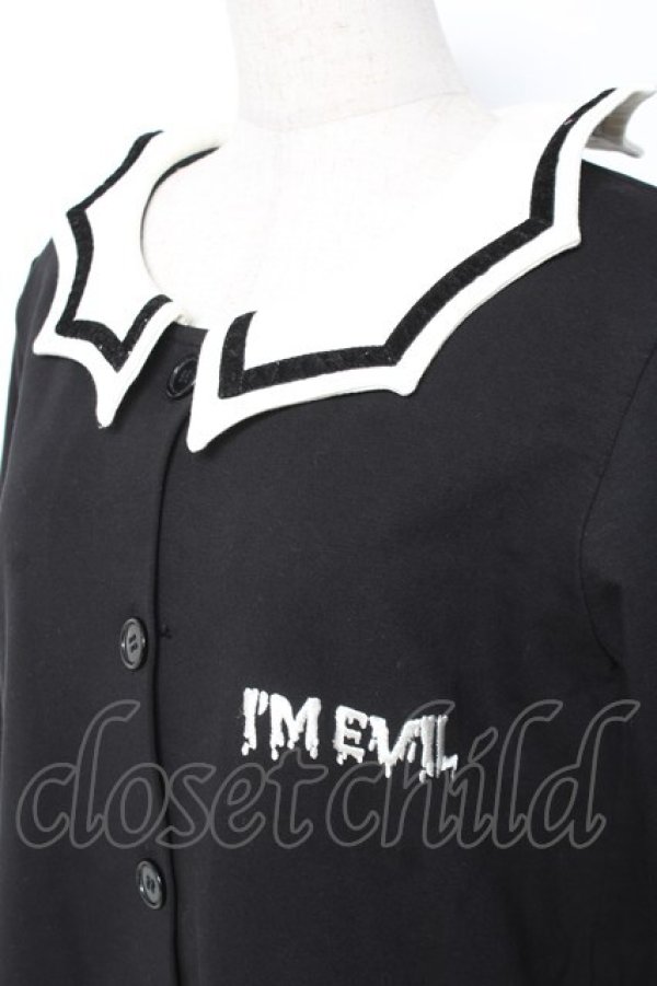 画像3: HELL CAT PUNKS / 棺桶ワッペンポケット衿付きカーディガン F 黒 Y-26-01-05-076-PU-TO-SZ-ZY (3)