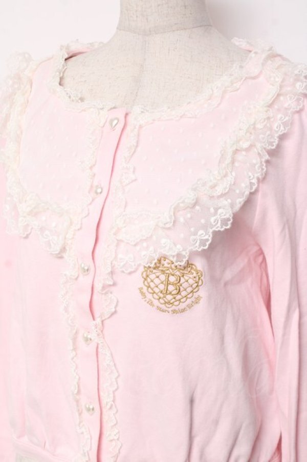 画像3: BABY, THE STARS SHINE BRIGHT / BABYハート刺繍カットソーカーディガン  ピンク Y-26-01-05-077-BA-TO-SZ-ZY (3)