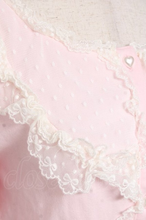 画像4: BABY, THE STARS SHINE BRIGHT / BABYハート刺繍カットソーカーディガン  ピンク Y-26-01-05-077-BA-TO-SZ-ZY (4)