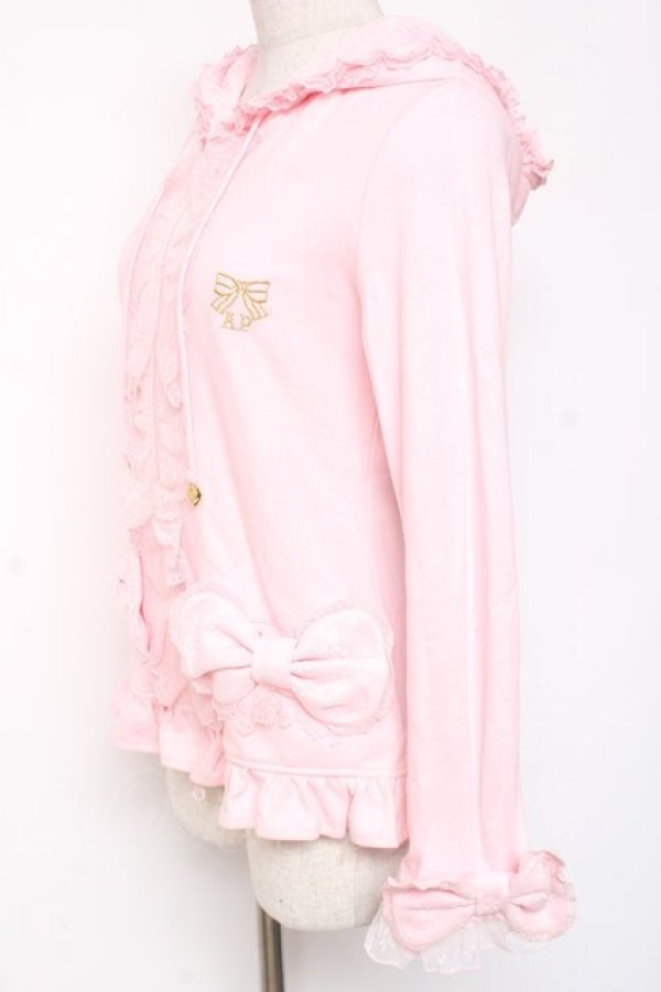 画像2: Angelic Pretty / ストライプリボン刺繍パーカ  ピンク Y-26-01-05-081-AP-TO-SZ-ZY (2)