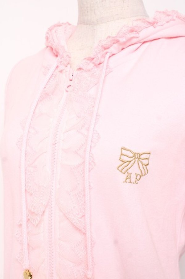 画像5: Angelic Pretty / ストライプリボン刺繍パーカ  ピンク Y-26-01-05-081-AP-TO-SZ-ZY (5)