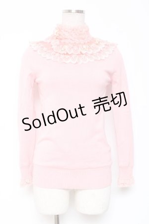 画像: Snowdrop to Saint Maria / フラワーパールレースハイネックニットトップス  ピンク Y-26-01-05-082-LO-TO-SZ-ZY