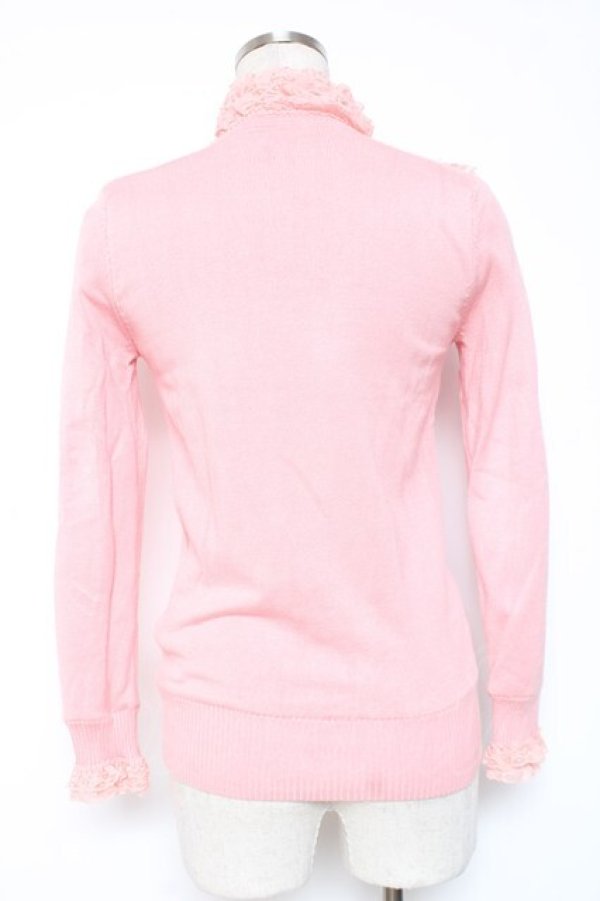 画像2: Snowdrop to Saint Maria / フラワーパールレースハイネックニットトップス  ピンク Y-26-01-05-082-LO-TO-SZ-ZY (2)