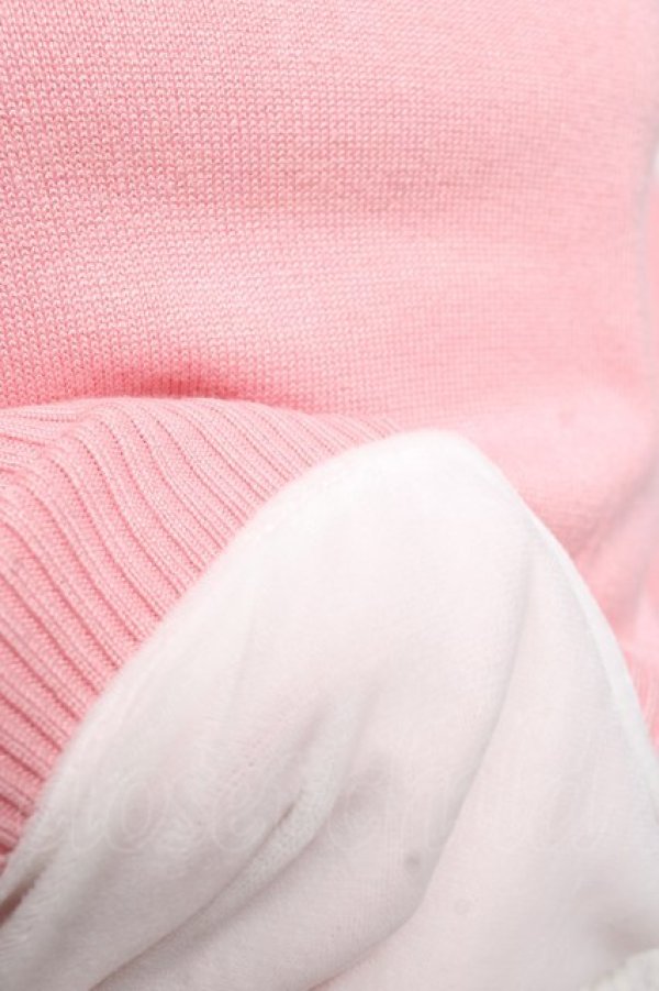 画像5: Snowdrop to Saint Maria / フラワーパールレースハイネックニットトップス  ピンク Y-26-01-05-082-LO-TO-SZ-ZY (5)