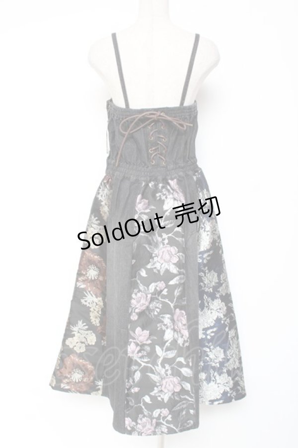 画像3: axes femme / パッチワーク風ジャンスカ M 黒 Y-26-01-05-083-AX-OP-SZ-ZY (3)