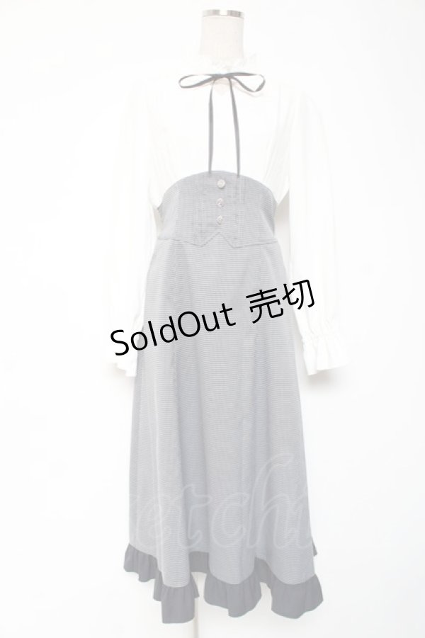 画像1: axes femme / ハイウエストドッキングワンピース F 紺 Y-26-01-05-090-AX-OP-SZ-ZY (1)