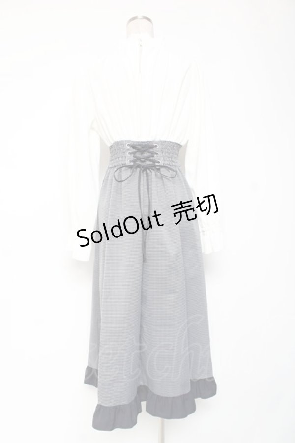 画像2: axes femme / ハイウエストドッキングワンピース F 紺 Y-26-01-05-090-AX-OP-SZ-ZY (2)