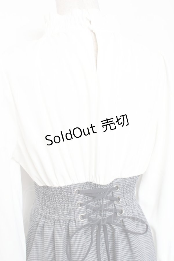 画像3: axes femme / ハイウエストドッキングワンピース F 紺 Y-26-01-05-090-AX-OP-SZ-ZY (3)