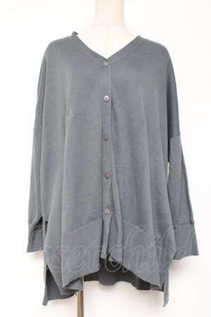 画像: axes femme / Vネックビッグカーデ  グレー Y-26-01-05-092-AX-BL-SZ-ZY