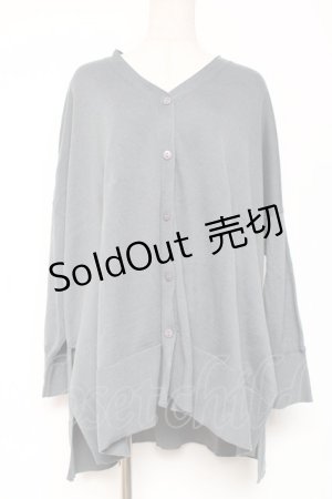 画像: axes femme / Vネックビッグカーデ  グレー Y-26-01-05-092-AX-BL-SZ-ZT072