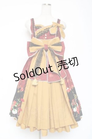 画像: metamorphose / 風花のゆきうさぎプリーツジャンパースカート  赤 Y-26-01-05-098-ME-OP-SZ-ZY