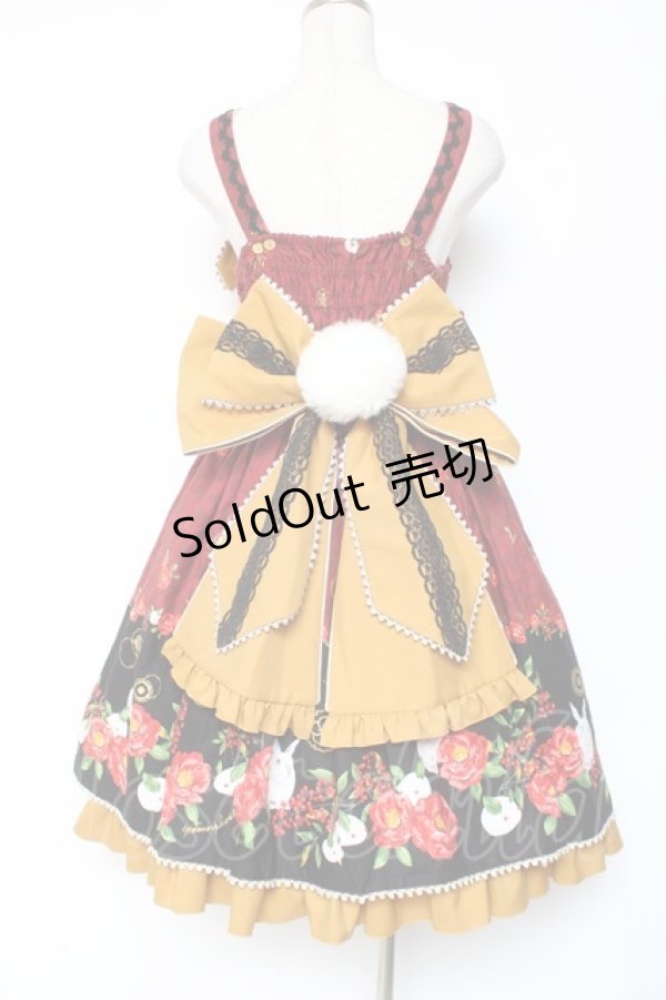 画像3: metamorphose / 風花のゆきうさぎプリーツジャンパースカート  赤 Y-26-01-05-098-ME-OP-SZ-ZY (3)