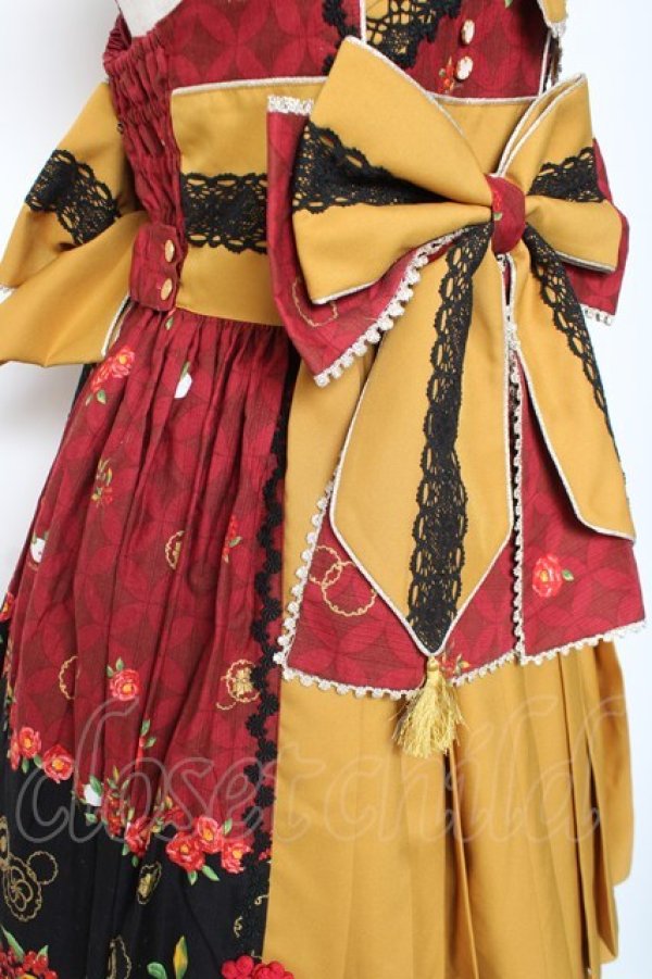 画像5: metamorphose / 風花のゆきうさぎプリーツジャンパースカート  赤 Y-26-01-05-098-ME-OP-SZ-ZY (5)