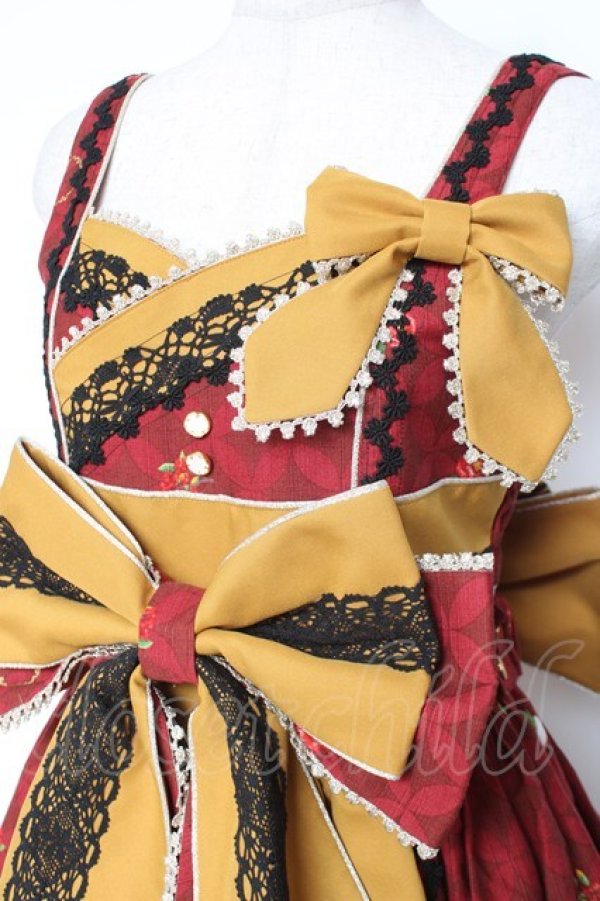 画像6: metamorphose / 風花のゆきうさぎプリーツジャンパースカート  赤 Y-26-01-05-098-ME-OP-SZ-ZY (6)