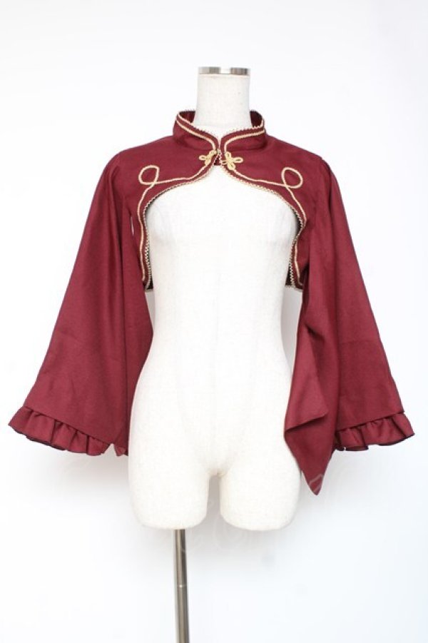 画像1: metamorphose / 無地着物袖ボレロ  エンジ Y-26-01-05-099-ME-TO-SZ-ZY (1)