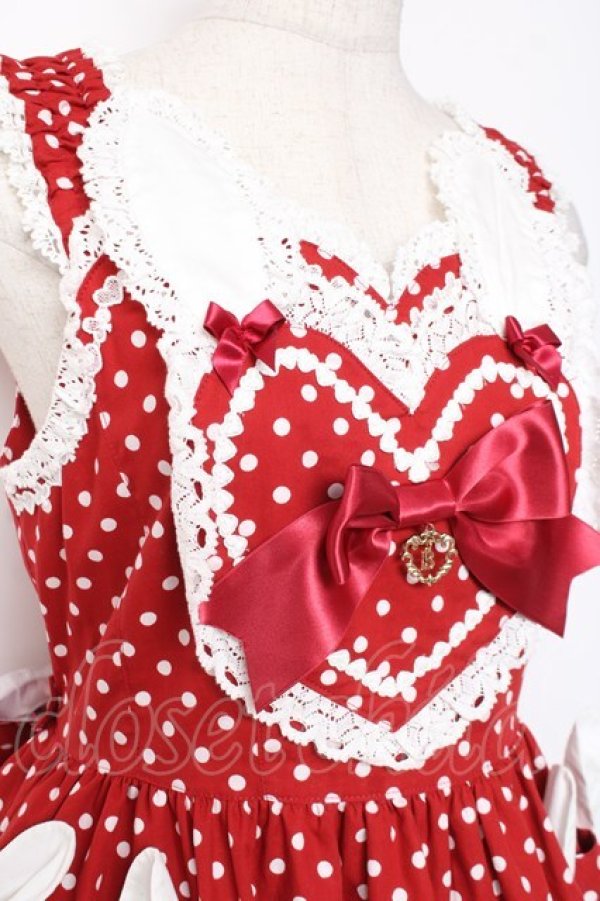 画像5: BABY, THE STARS SHINE BRIGHT / Milky Dot うさぎさんジャンパースカート  赤 Y-26-01-05-100-BA-OP-SZ-ZY (5)