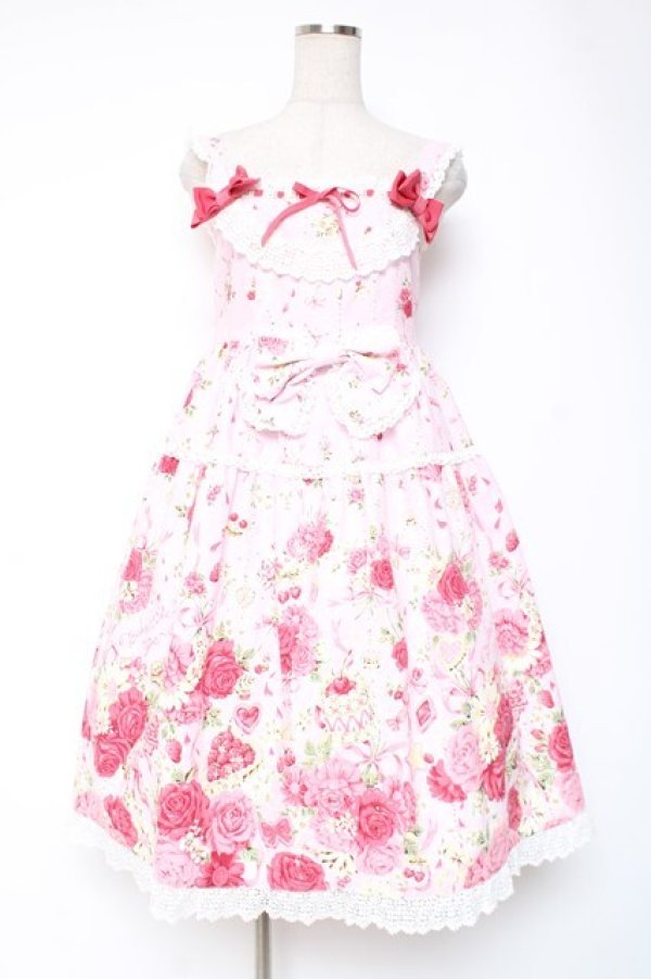 画像1: BABY, THE STARS SHINE BRIGHT / スローモーションブーケ〜あの日の私の想い〜柄ジャンパースカート  ピンク Y-26-01-05-101-BA-OP-SZ-ZY (1)