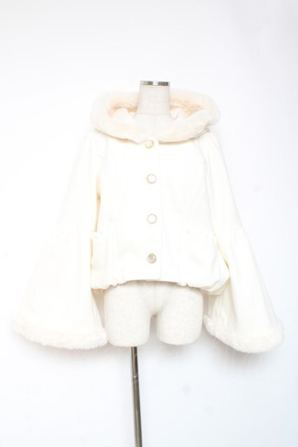 画像1: axes femme POETIQUE / ベルスリーブフード付コート M 生成り Y-26-01-05-105-AX-CO-SZ-ZY (1)