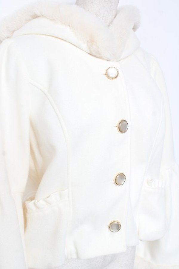 画像4: axes femme POETIQUE / ベルスリーブフード付コート M 生成り Y-26-01-05-105-AX-CO-SZ-ZY (4)