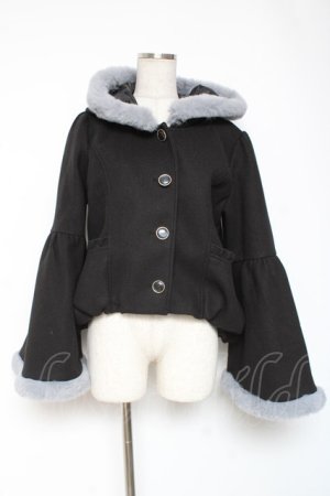 画像: axes femme POETIQUE / ベルスリーブフード付コート M 黒 Y-26-01-05-106-AX-CO-SZ-ZY