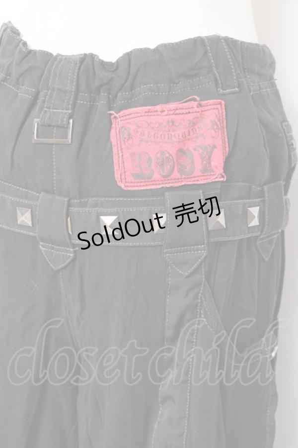 画像4: ALGONQUINS / ベルトスタッズハーフパンツ F 黒 Y-26-01-05-110-AL-PA-SZ-ZY (4)