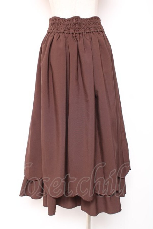 画像2: axes femme POETIQUE / 裾スカラップスカート M 茶 Y-26-01-05-115-AX-SK-SZ-ZY (2)