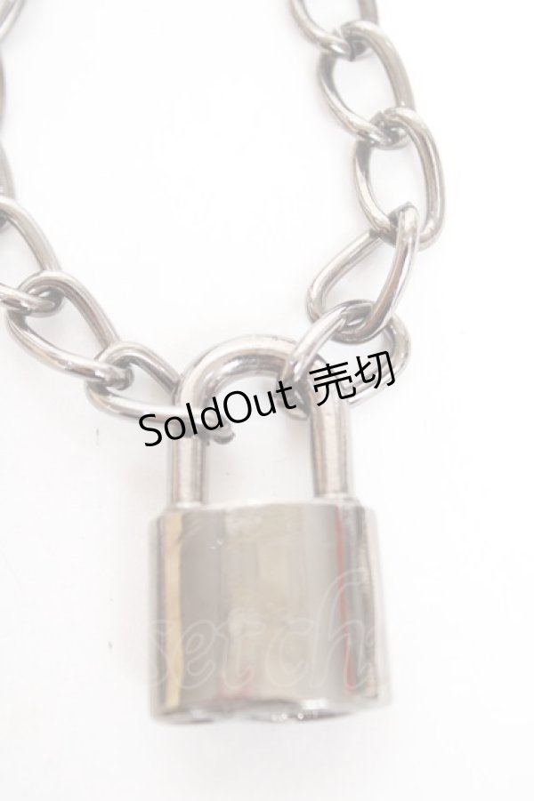 画像2: LISTEN FLAVOR / 南京錠ネックレス  黒 Y-26-01-05-003-PU-AC-SZ-ZY (2)