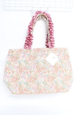 画像: Maison de FLEUR / ゴブランフリルハンドルバッグ  ピンク Y-26-01-05-036-LO-BG-SZ-ZY