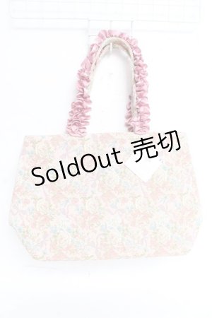 画像: Maison de FLEUR / ゴブランフリルハンドルバッグ  ピンク Y-26-01-05-036-LO-BG-SZ-ZT335