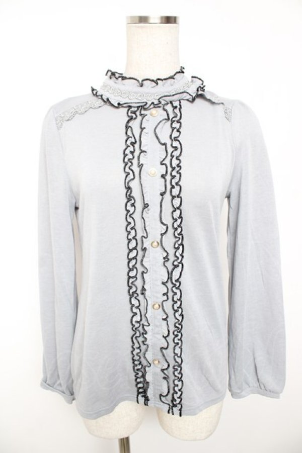 画像1: axes femme / ブラウス風プルオーバー M グレー Y-26-01-07-041-AX-TO-SZ-ZY (1)