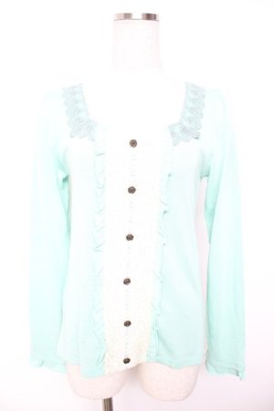 画像: axes femme / スカラップレースカラー風ニットソー M ミント Y-26-01-07-042-AX-TO-SZ-ZI