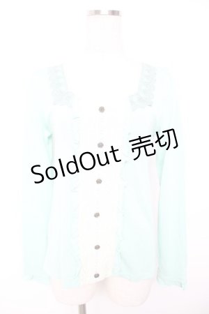 画像: axes femme / スカラップレースカラー風ニットソー M ミント Y-26-01-07-042-AX-TO-SZ-ZI