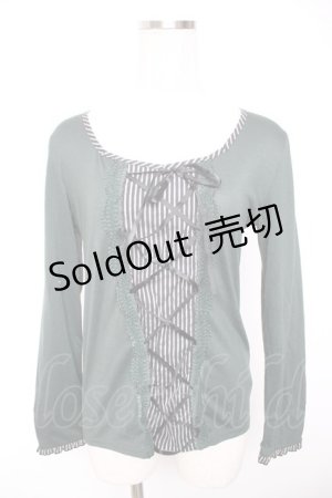 画像: axes femme / レジメ柄レースup PO M グリーン Y-26-01-07-045-AX-TO-SZ-ZY