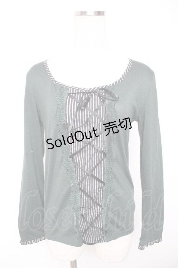 画像1: axes femme / レジメ柄レースup PO M グリーン Y-26-01-07-045-AX-TO-SZ-ZY (1)