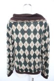 画像2: axes femme / アーガイル柄オフタートルプルオーバー M グリーン Y-26-01-07-046-AX-TO-SZ-ZY (2)