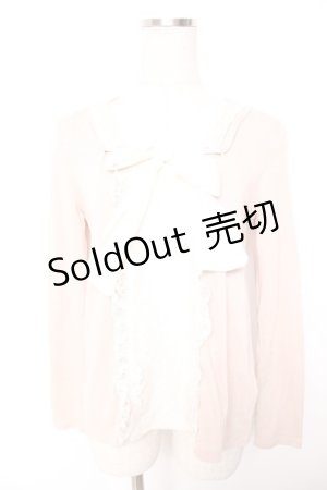 画像: axes femme / シフォンボウタイトップス M 淡ピンク Y-26-01-07-047-AX-TO-SZ-ZS