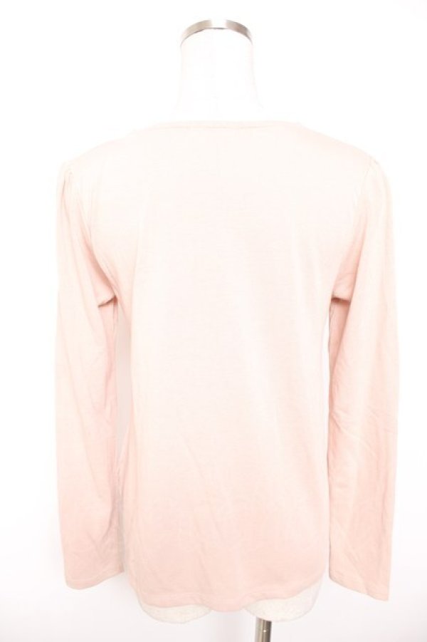 画像2: axes femme / シフォンボウタイトップス M 淡ピンク Y-26-01-07-047-AX-TO-SZ-ZY (2)