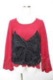 画像1: axes femme / レースレイヤードニットソー M ワイン×黒 Y-26-01-07-050-AX-TO-SZ-ZY (1)