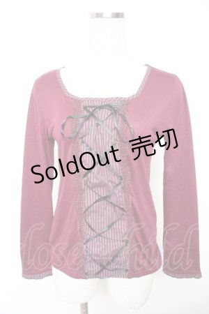 画像: axes femme / レジメ柄レースup PO M ワイン Y-26-01-07-051-AX-TO-SZ-ZS