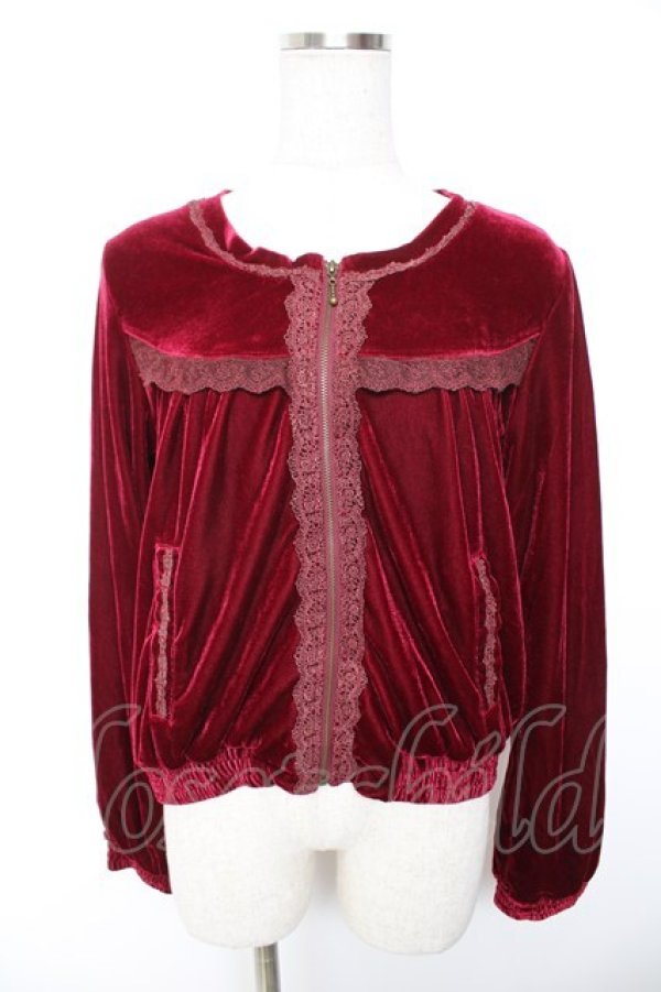 画像1: axes femme / ベロアブルゾン M ワイン Y-26-01-07-055-AX-TO-SZ-ZY (1)