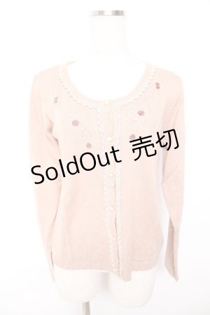 画像: axes femme / バラ刺繍カーディガン M アワピンク Y-26-01-07-058-AX-TO-SZ-ZI