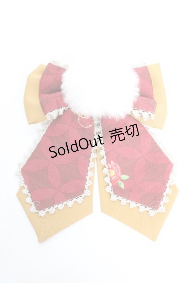 画像1: metamorphose / 風花のゆきうさぎリボンクリップ  アカ Y-26-01-07-008-ME-AC-SZ-ZY (1)