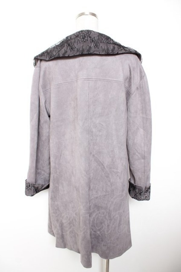 画像2: axes femme / レーススエードコーデイガン  チャコール Y-26-01-07-067-AX-TO-SZ-ZY (2)