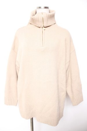 画像: axes femme / ハーフジップデザインニット F ベージュ Y-26-01-07-070-AX-TO-SZ-ZI