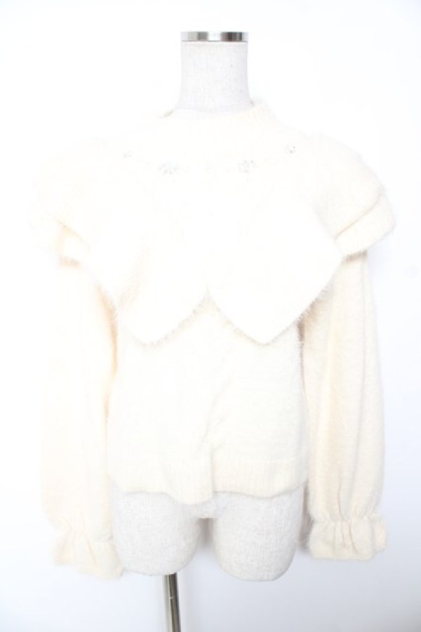 画像1: axes femme / フリルフェザーニット M 生成り Y-26-01-07-072-AX-TO-SZ-ZY (1)