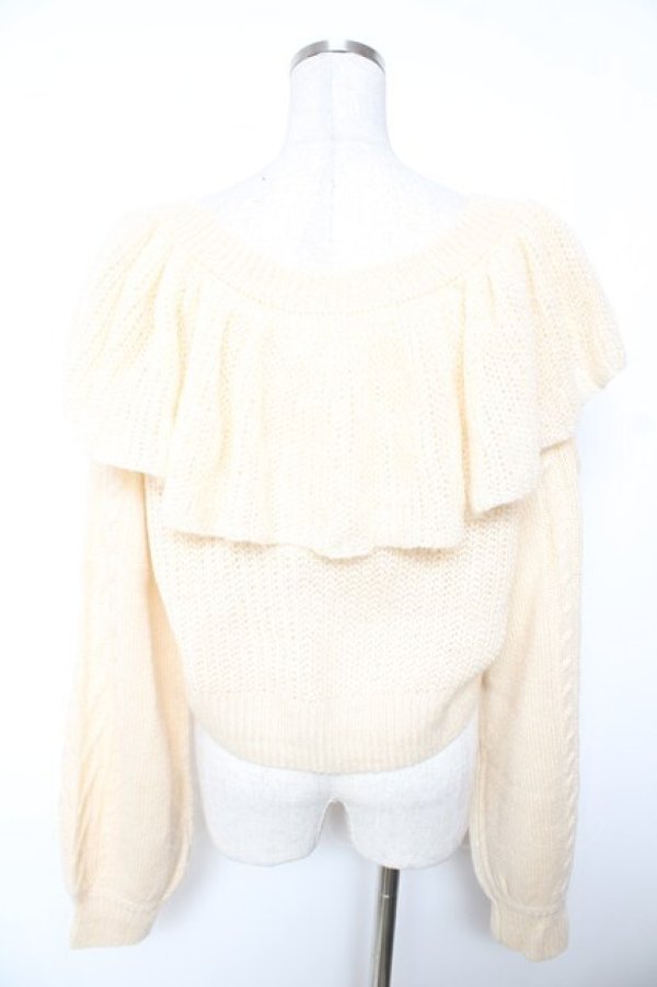 画像2: axes femme kawaii / フリル襟ショートニットカーデ M ベージュ Y-26-01-07-073-AX-TO-SZ-ZY (2)