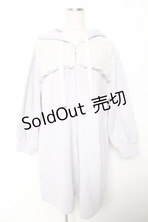 画像: axes femme POETIQUE / レース切替ロングパーカー M ラベンダー Y-26-01-07-075-AX-TO-SZ-ZY