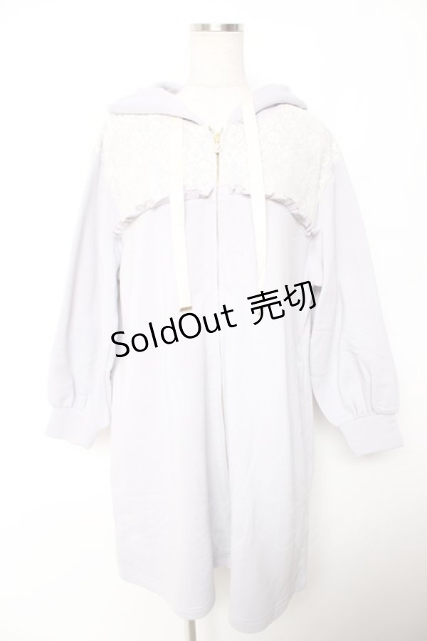 画像1: axes femme POETIQUE / レース切替ロングパーカー M ラベンダー Y-26-01-07-075-AX-TO-SZ-ZY (1)